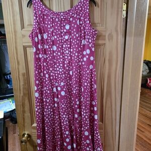 Perceptions Pink and White Polka Dot Dress